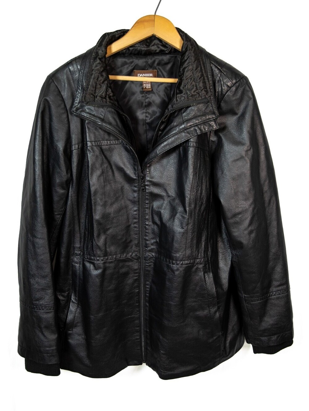 Danier Genuine Leather Jacket Coat Black Dual Layer Winter Jacket - Men's 2XL
